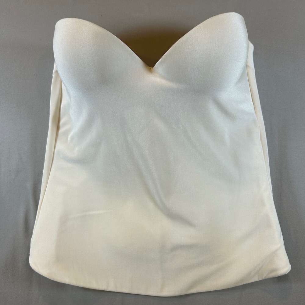 Victorias Secret Strapless Longline Bra Bustier Cream White 34B Underwire Padded